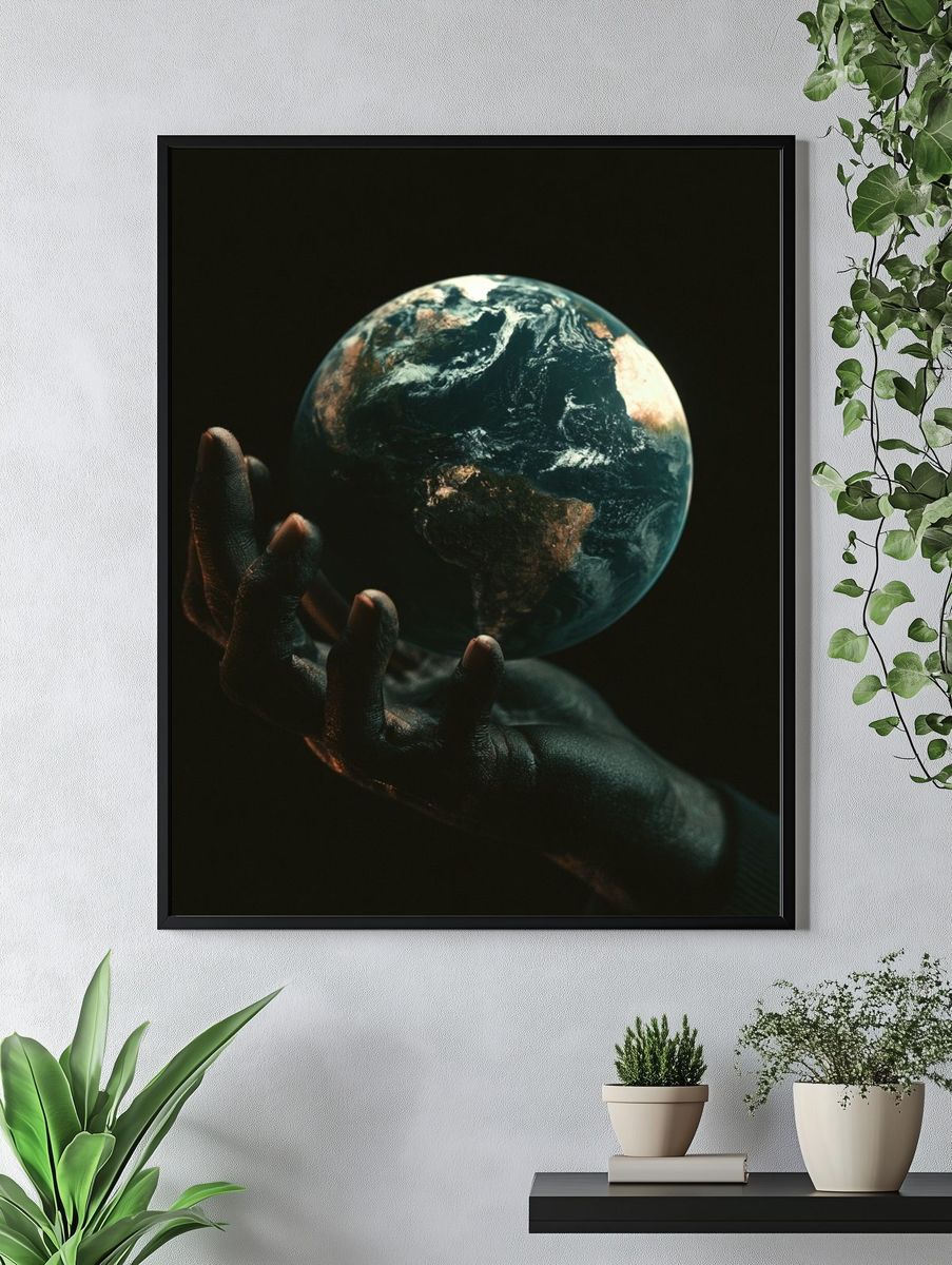 Earth in Hand Space Print. — room view 4