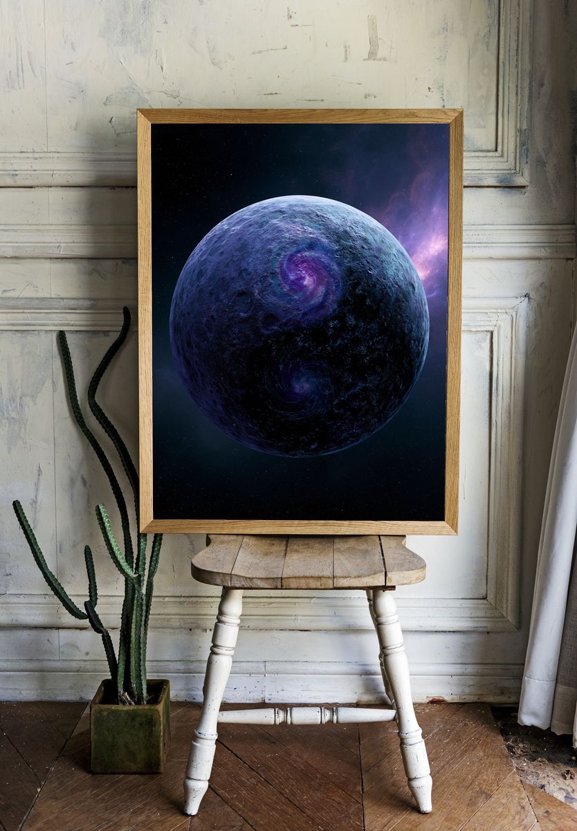 Cosmic Planet Space Print. — room view 1