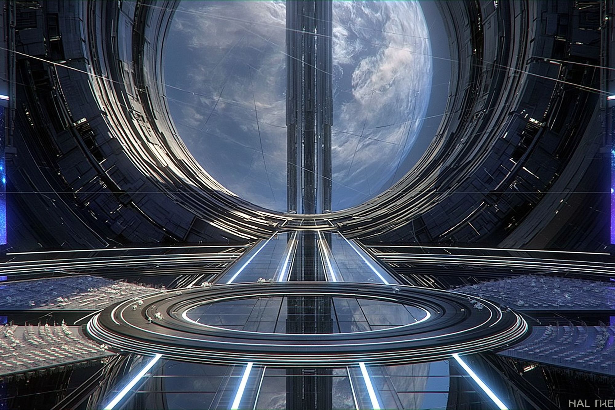Futuristic Space Station Poster. poster — space art