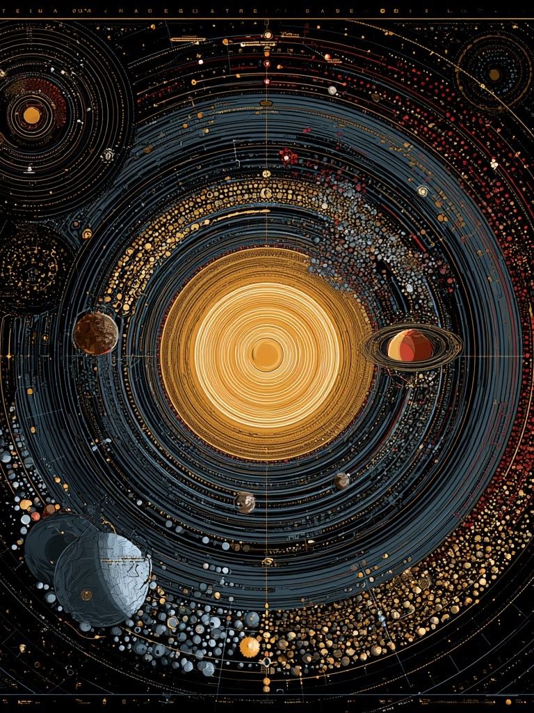 Solar System Orbit Illustration Poster. poster — space art