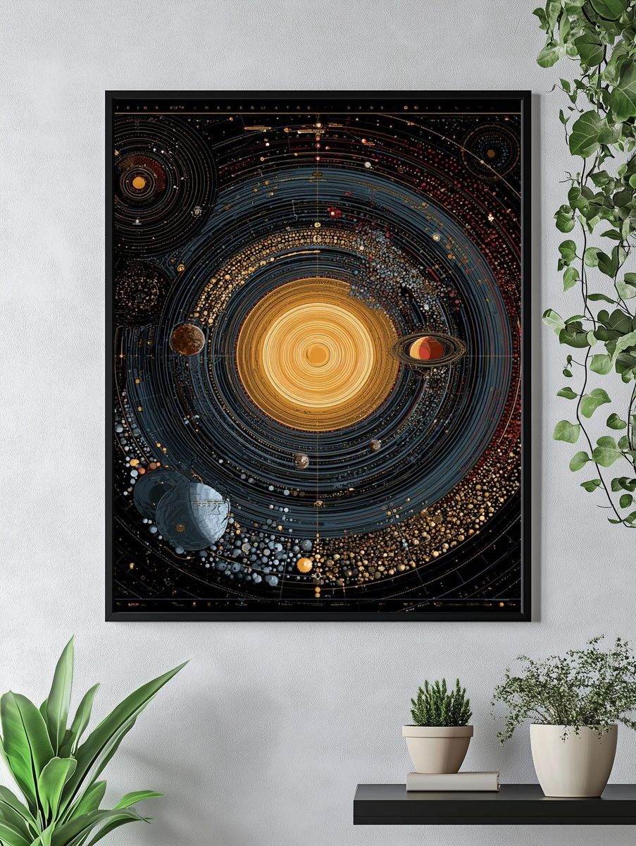 Solar System Orbit Illustration Poster. — room view 4
