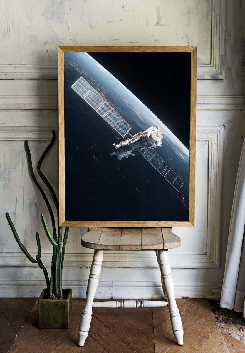 Orbital Satellite Space Photography Poster. room preview
