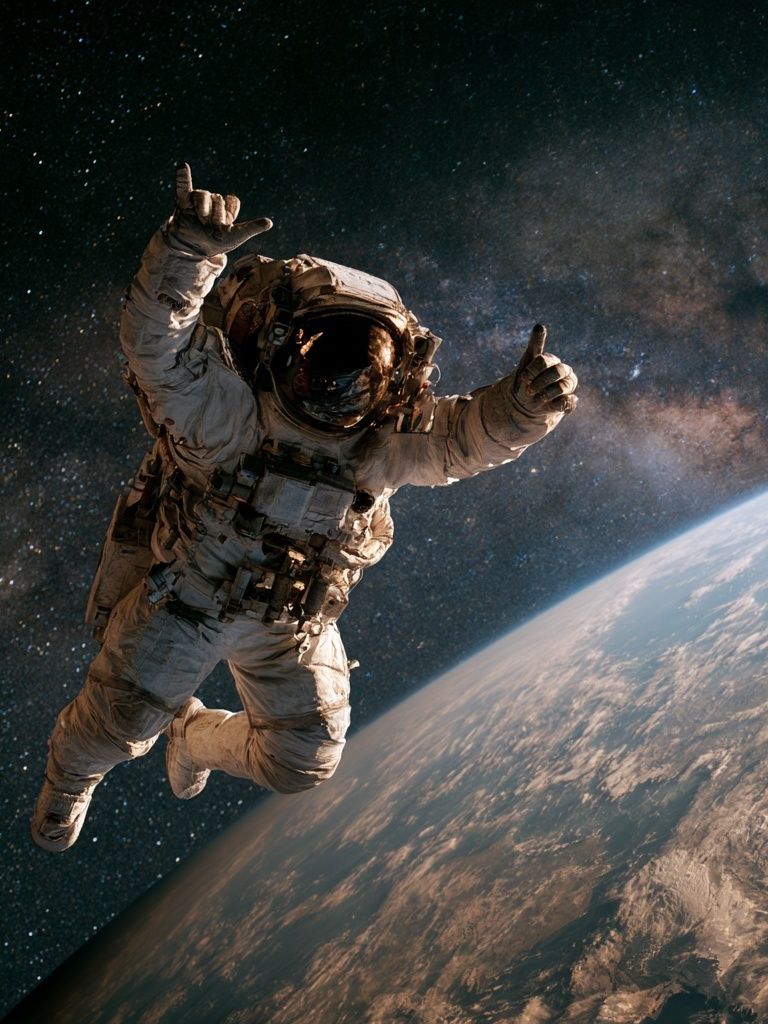 Astronaut in Orbit Space Poster. poster — space art