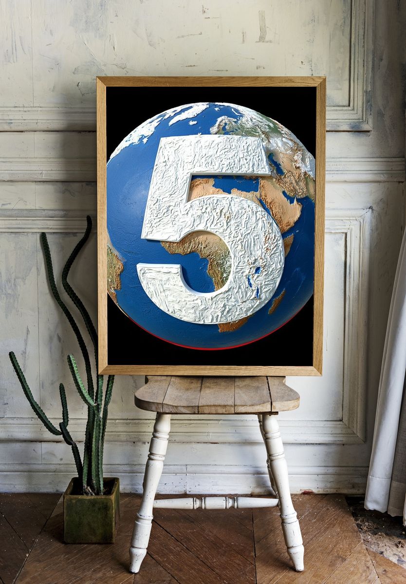 Earth Number 5 Illustration Poster. — room view 1