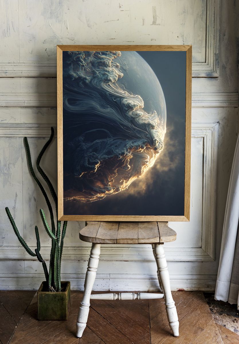 Cloud Planet Space Print. — room view 1