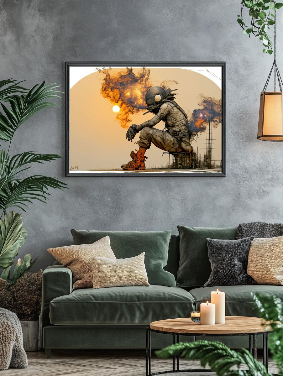 Futuristic Astronaut Silhouette Print. — room view 4