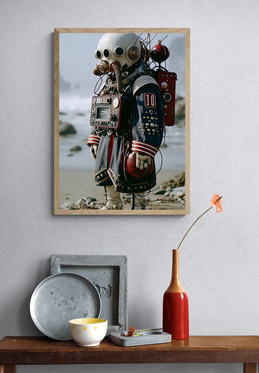 Retro Astronaut Suit Poster. — room view 3