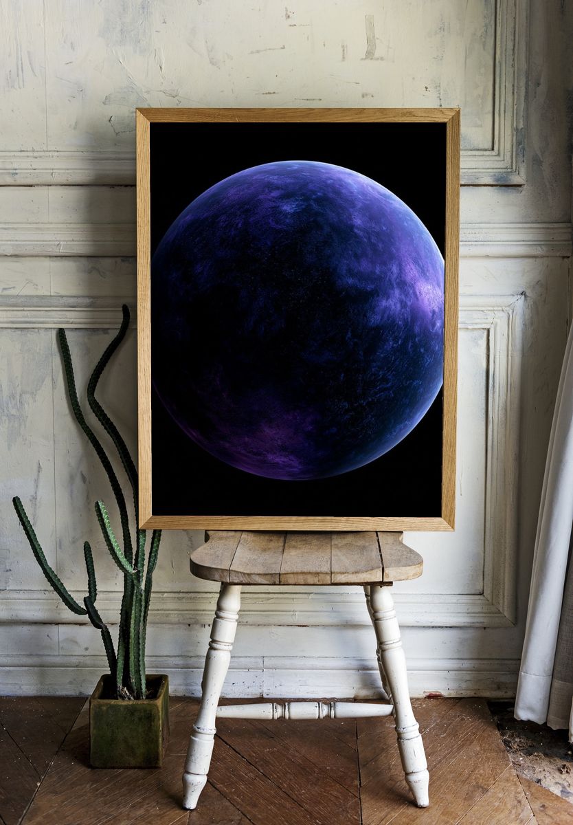 Purple Planet Space Poster. — room view 1