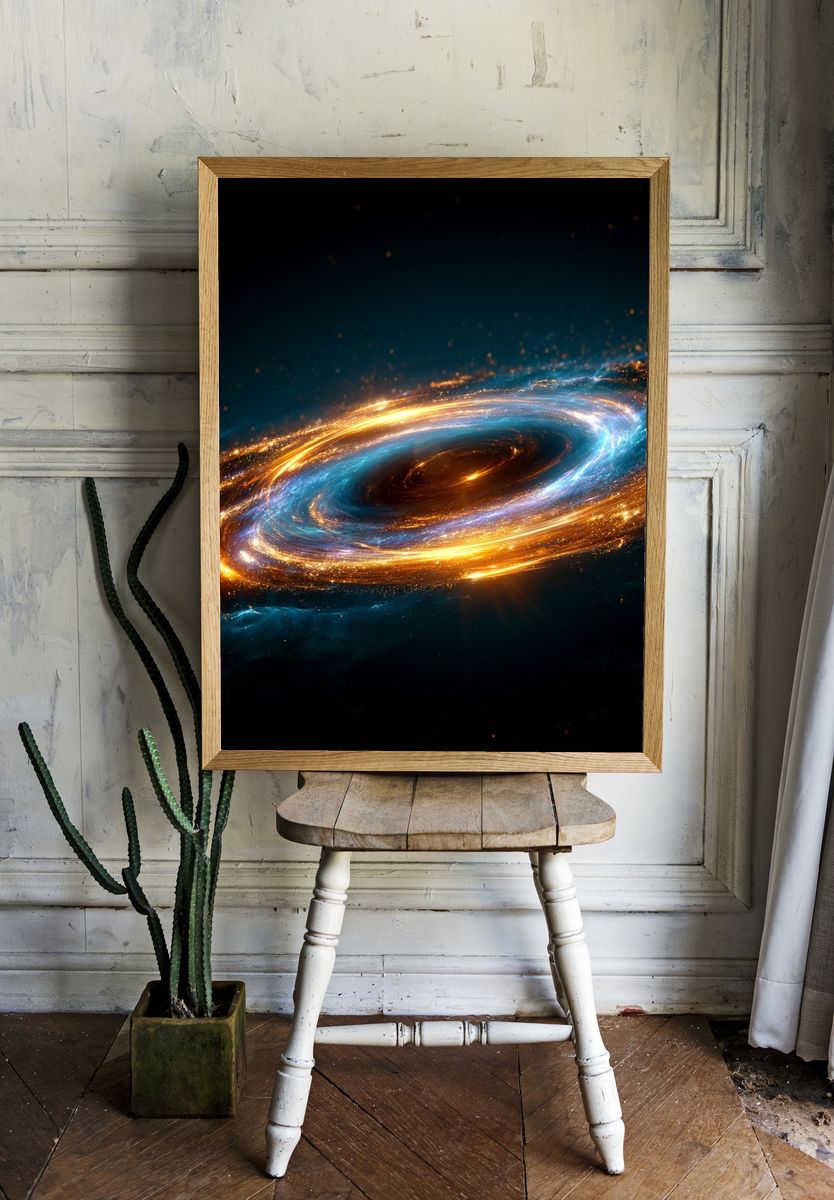 Cosmic Spiral Galaxy Print. — room view 1