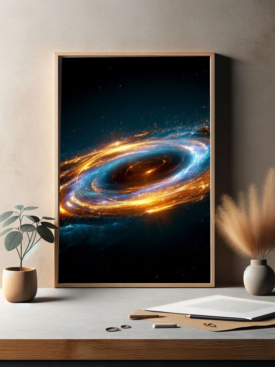 Cosmic Spiral Galaxy Print. — room view 2