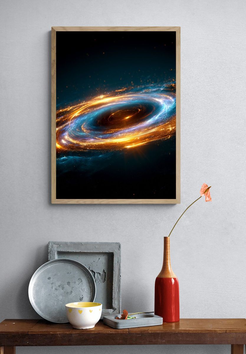 Cosmic Spiral Galaxy Print. — room view 3