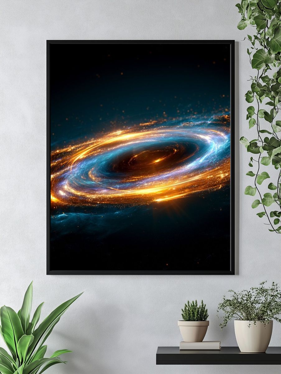 Cosmic Spiral Galaxy Print. — room view 4