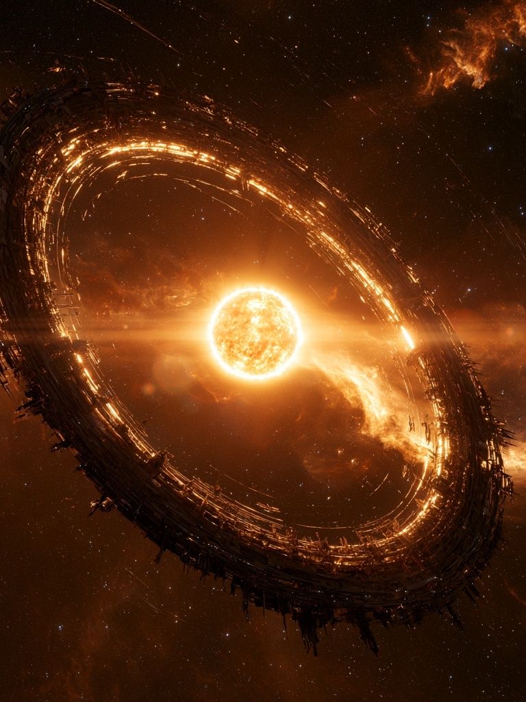Fiery Ringed Star Space Print. poster — space art