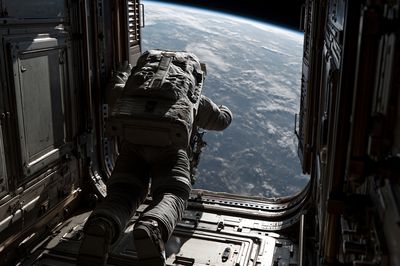 Astronaut Spacewalk — Sci-Fi Print. poster