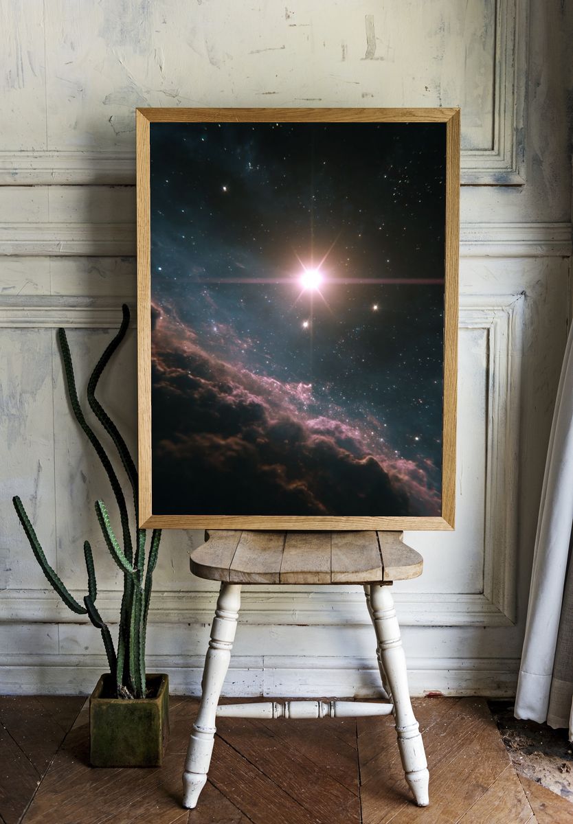 Cosmic Nebula Starfield Print. room preview