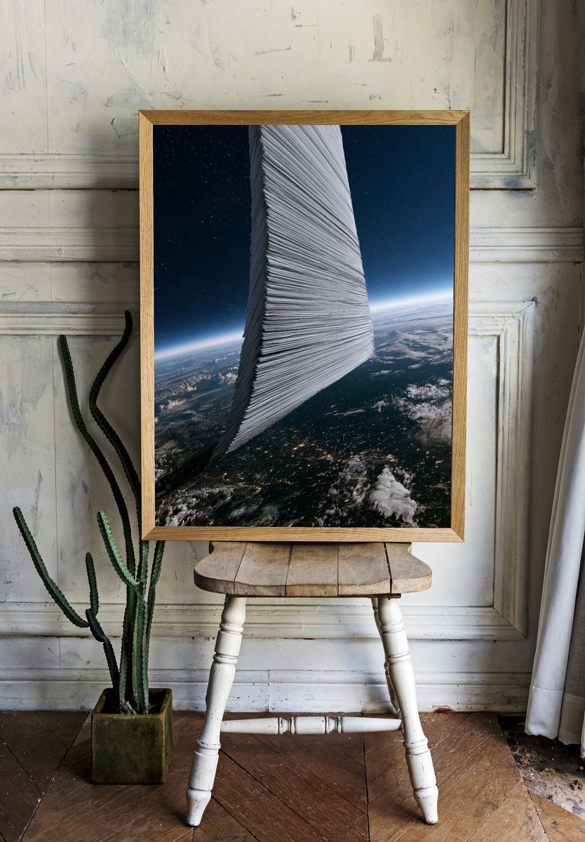 Space Monolith Digital Art Poster. — room view 1