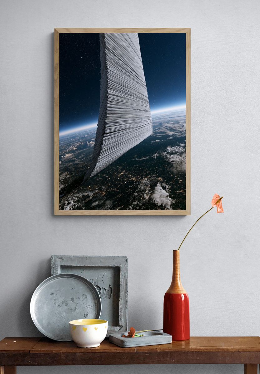 Space Monolith Digital Art Poster. — room view 3