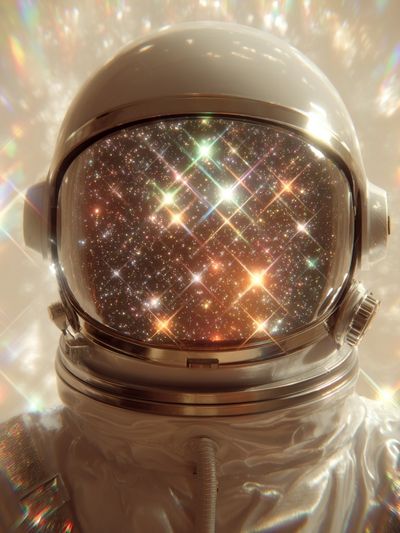 Cosmic Astronaut Portrait Print. poster