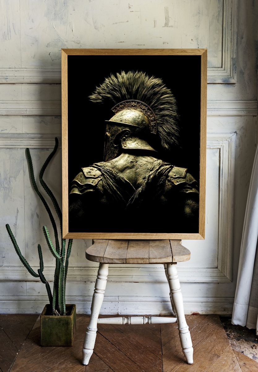 Spartan Warrior Portrait Print. — room view 1