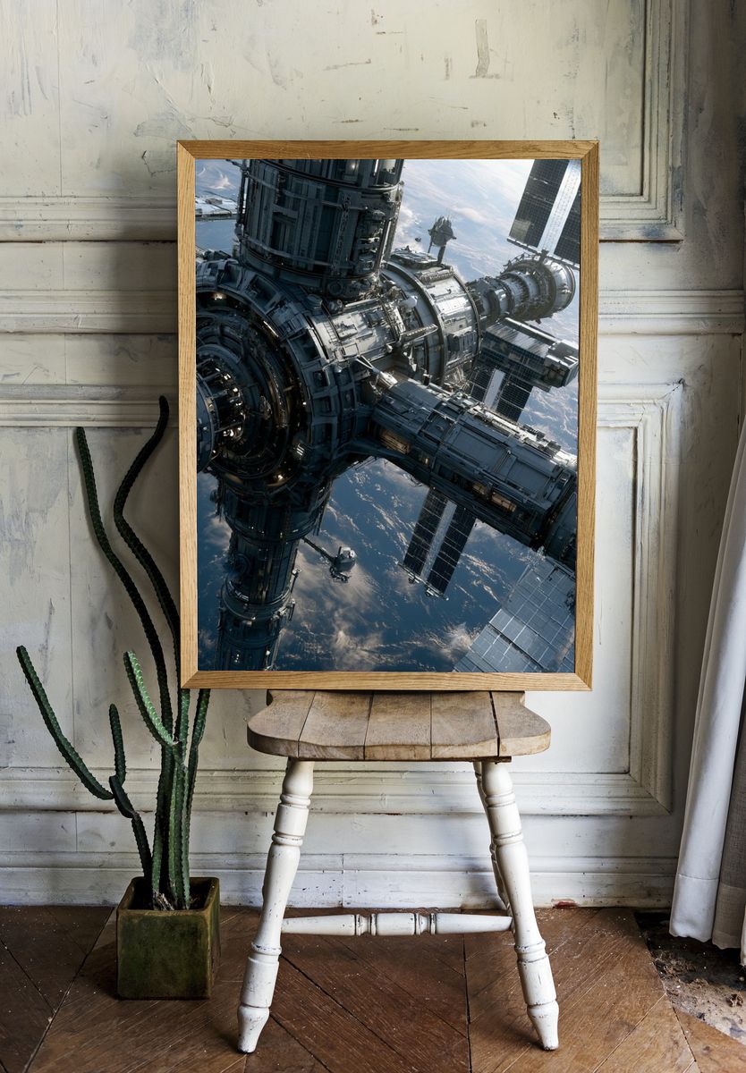 Orbital Space Station Photography Poster. — room view 1