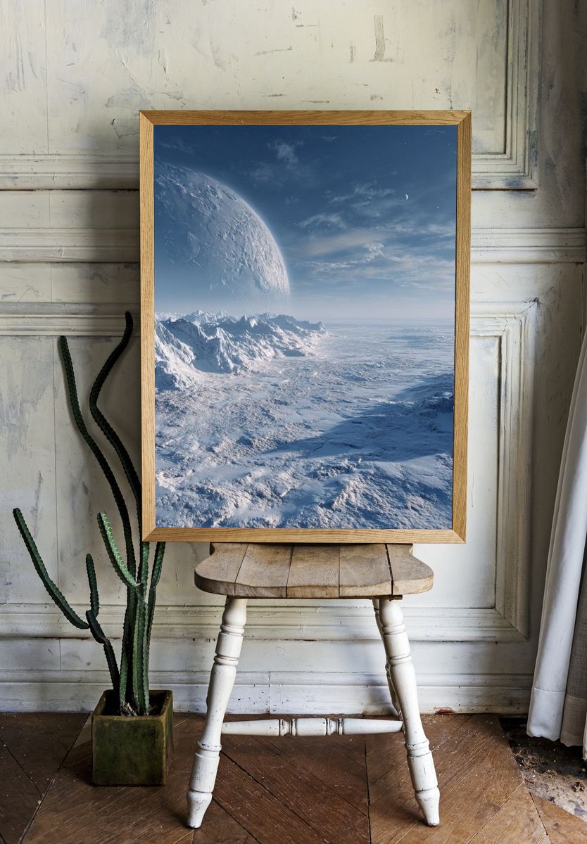 Frozen Alien Horizon Space Print. — room view 1