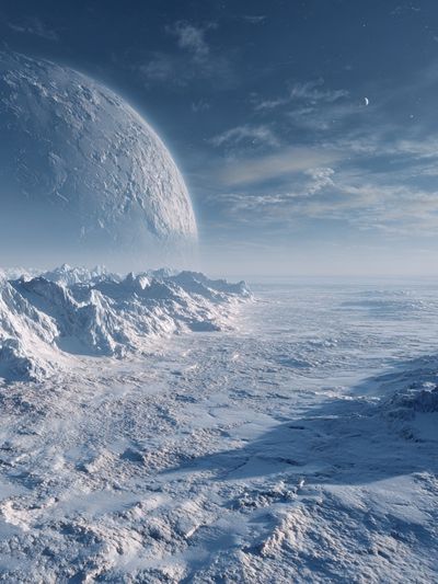 Frozen Alien Horizon Space Print. poster