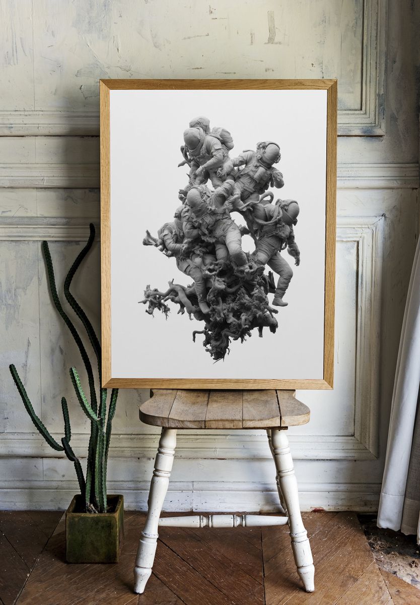 Astronaut Cluster Photography Poster. room preview