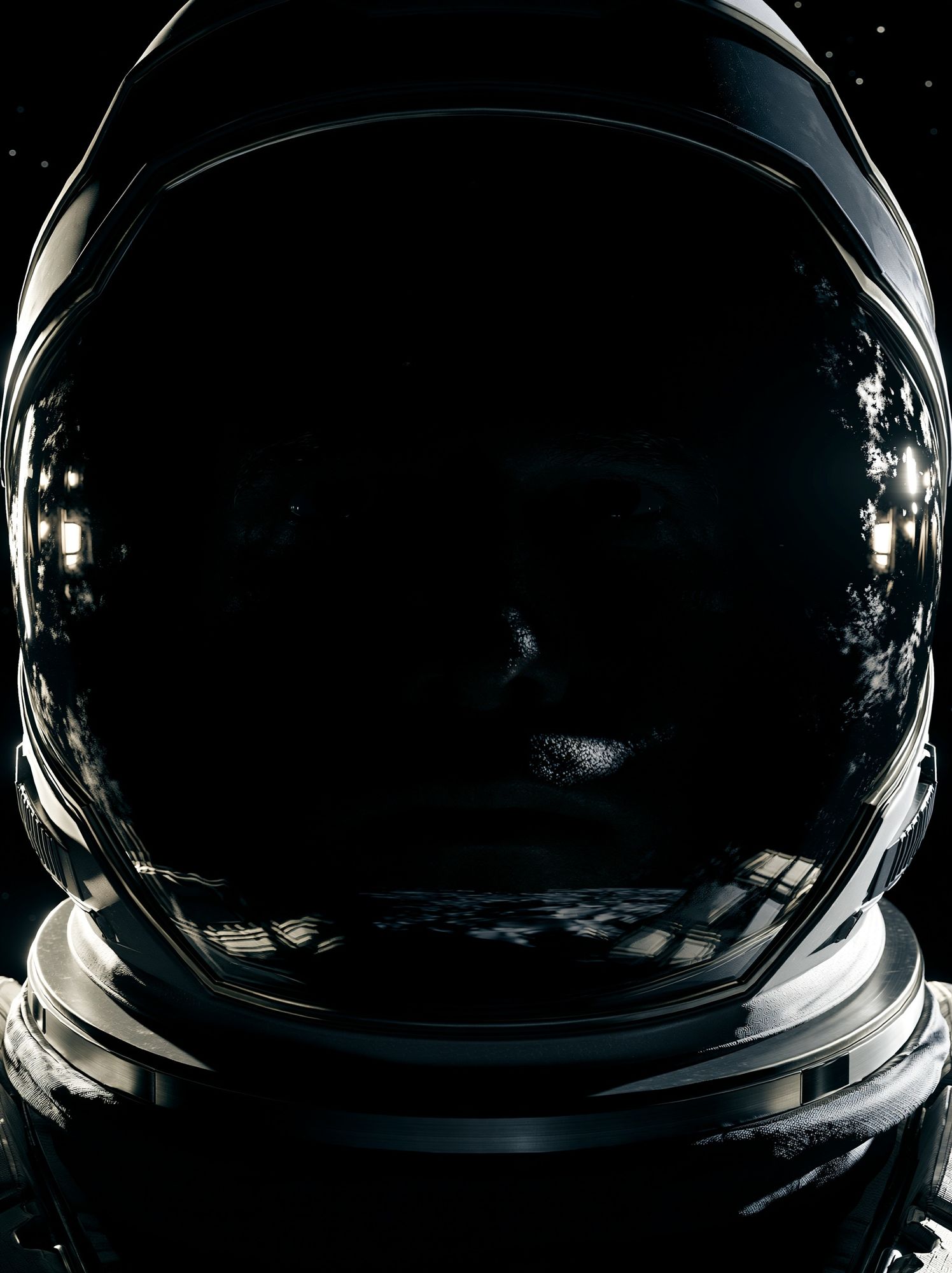 Astronaut Helmet Portrait Print. poster — space art