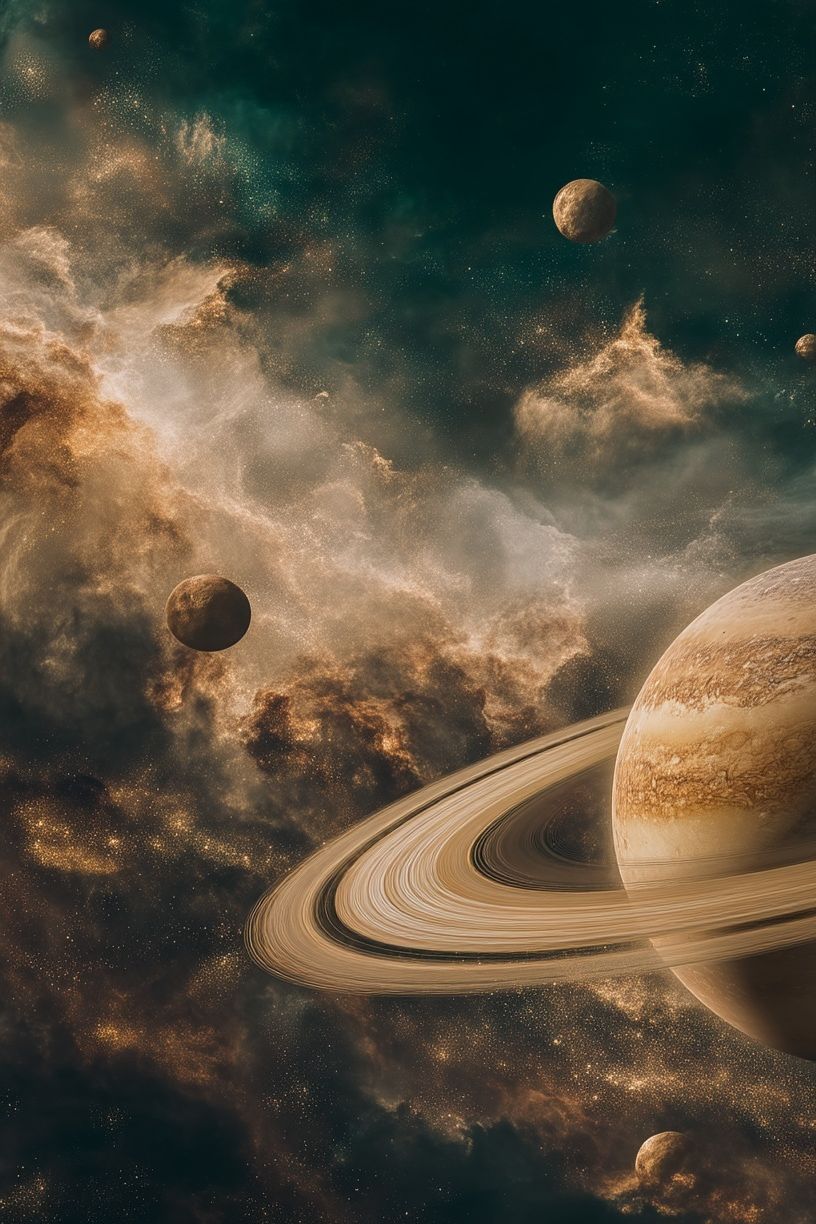 Saturn Nebula Space Print. poster detail