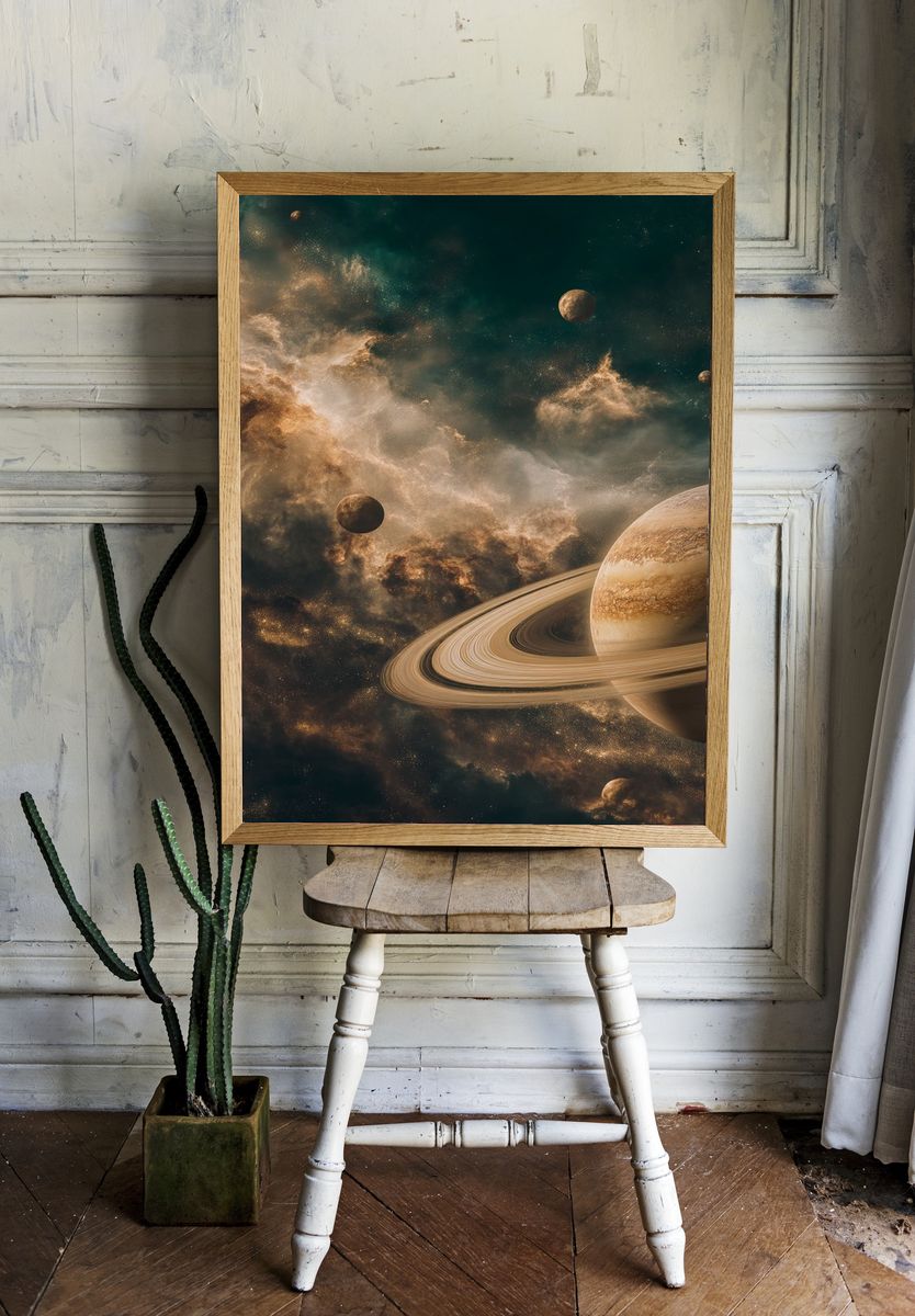 Saturn Nebula Space Print. — room view 1