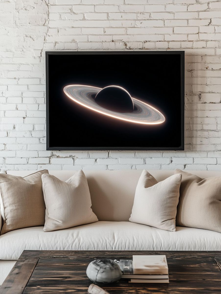 Saturn Ringed Planet Print. — room view 1