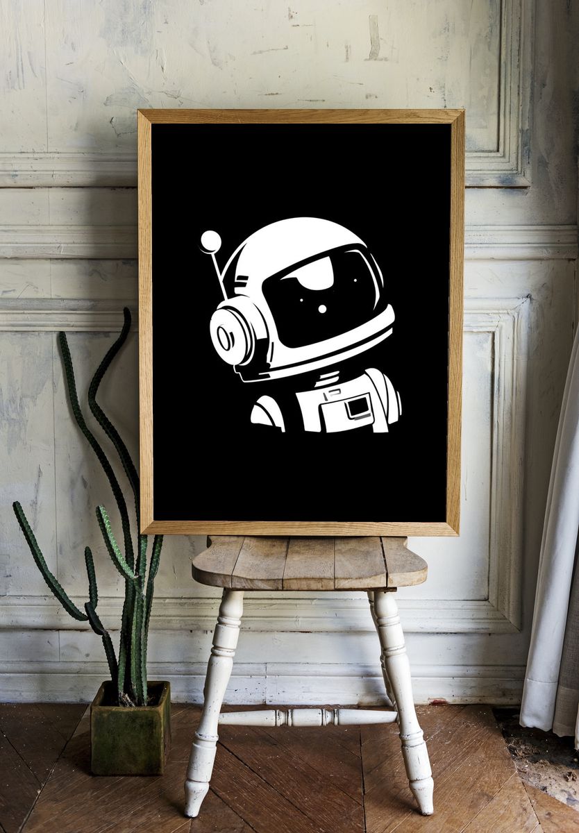 Astronaut Minimalist Print. — room view 1