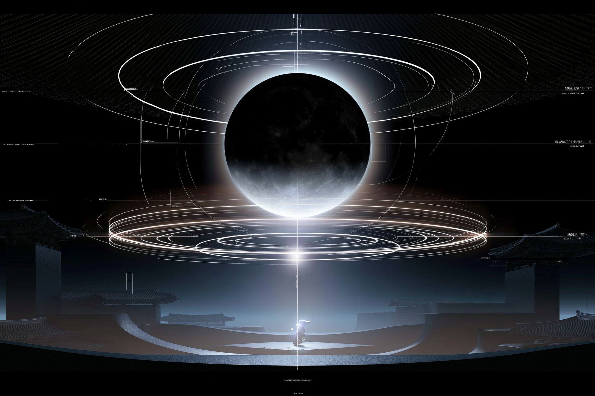 Eclipse Orbital Sci-Fi Poster. poster detail
