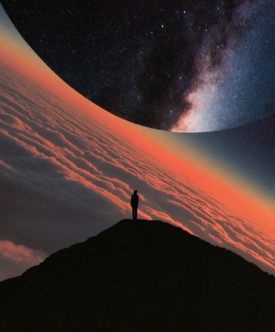 Cosmic Horizon Silhouette Poster. poster