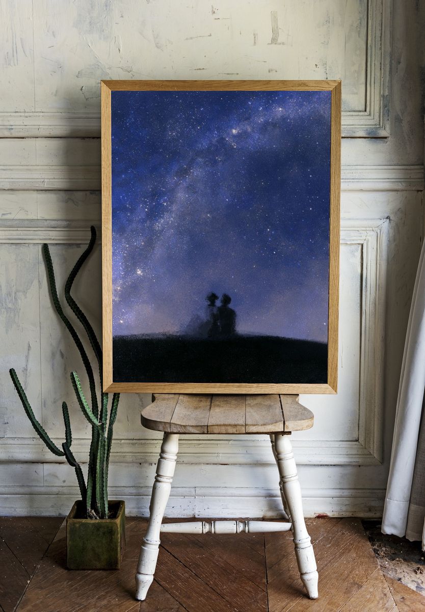 Milky Way Silhouette Poster. room preview