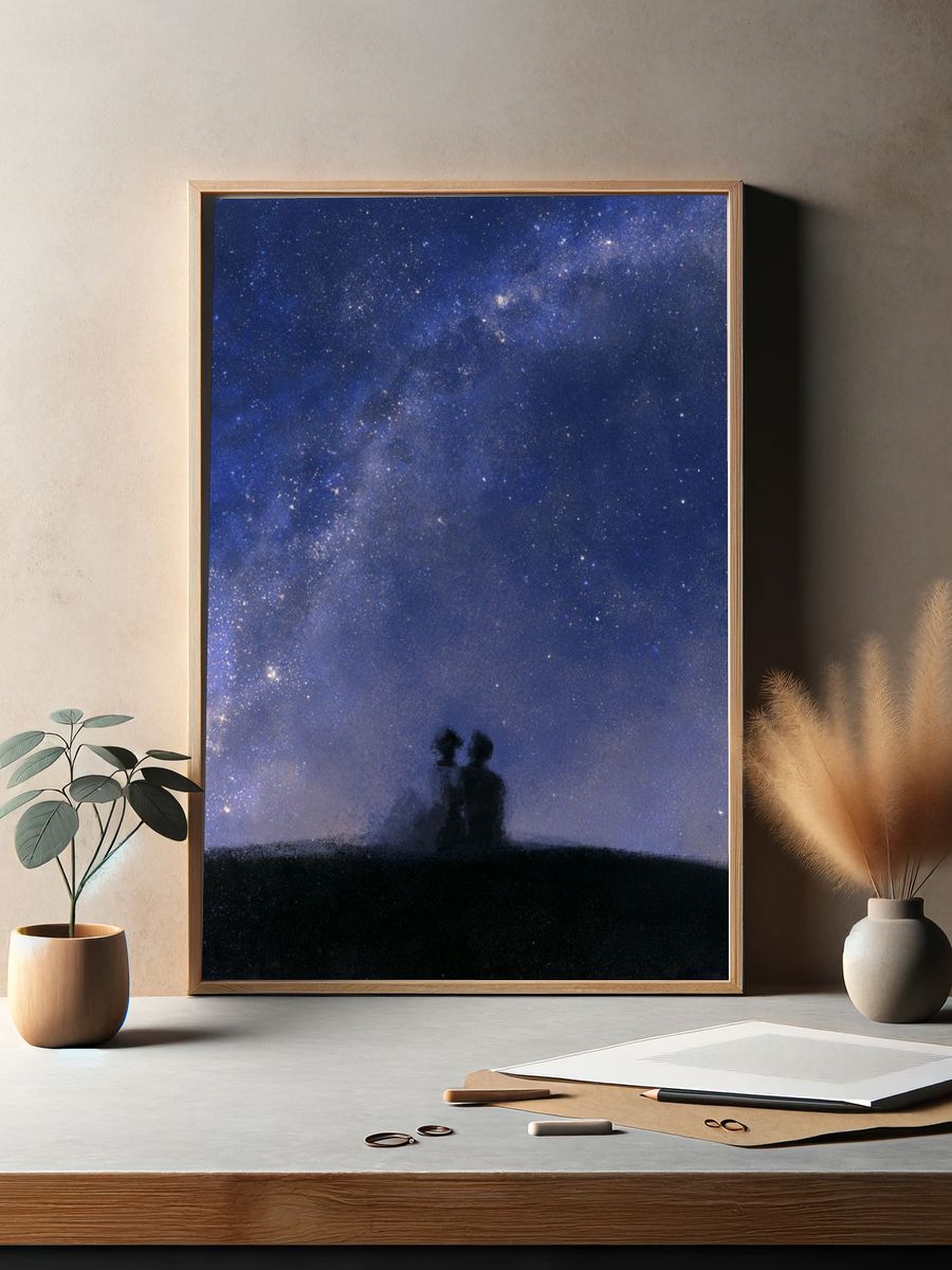Milky Way Silhouette Poster. — room view 2