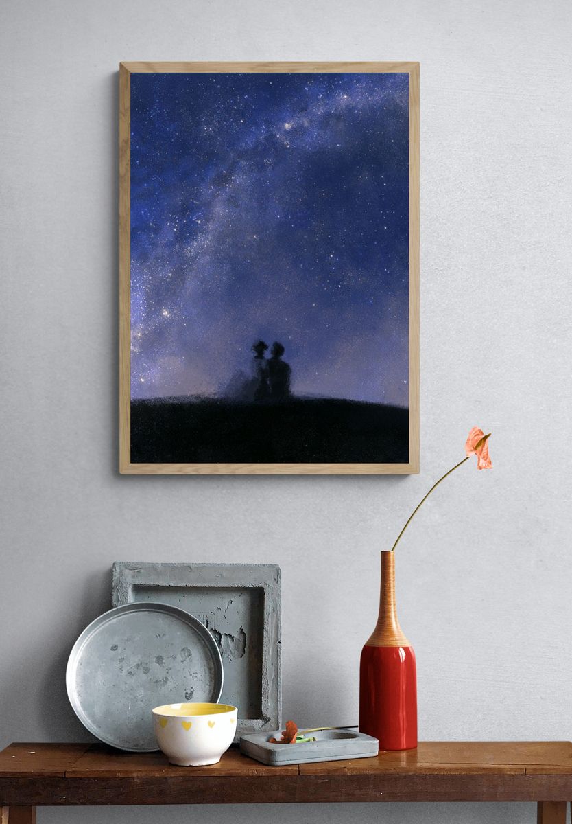 Milky Way Silhouette Poster. — room view 3
