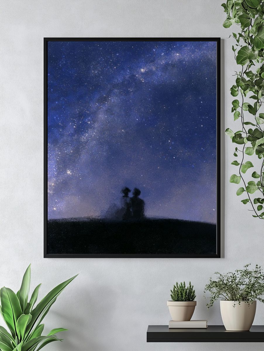Milky Way Silhouette Poster. — room view 4