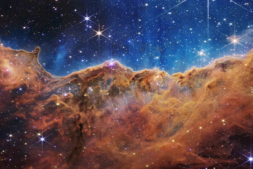 “Cosmic Cliffs” Carina Nebula NASA’s. poster detail