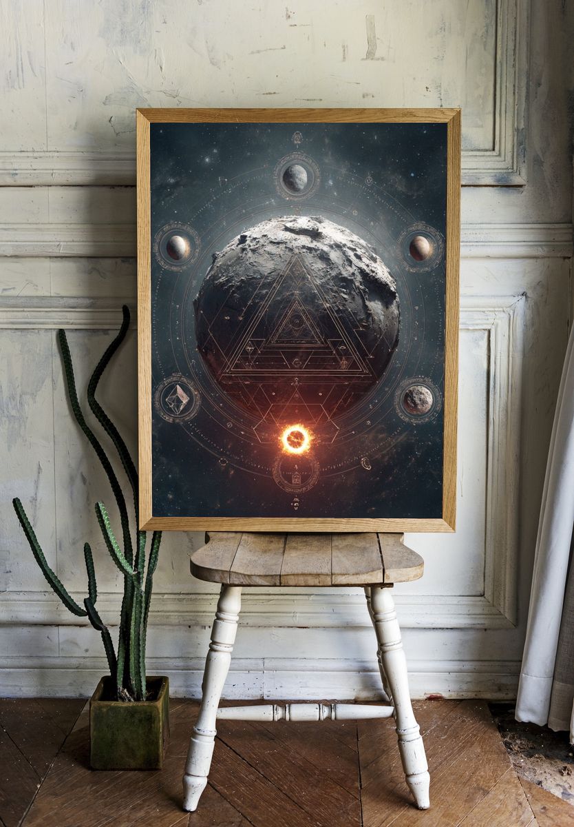 Celestial Orbital Geometry Poster. — room view 1