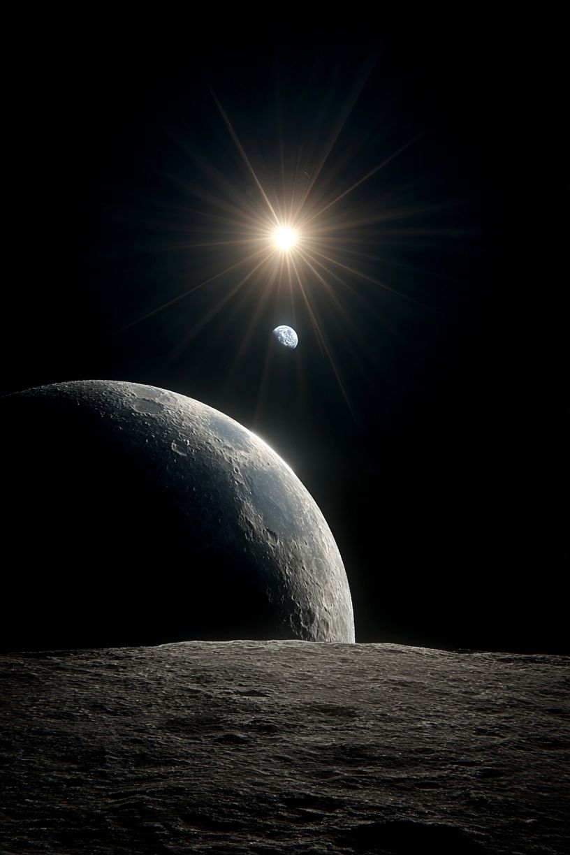 Moonrise Over Lunar Horizon Poster. poster — space art