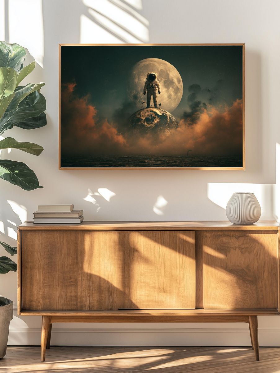 Astronaut Moonscape Sci-Fi Poster. — room view 3