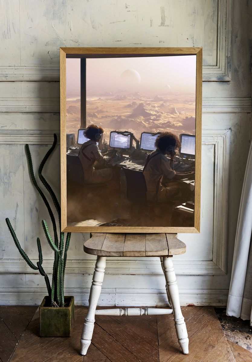 Mars Command Center Sci-Fi Poster. — room view 1