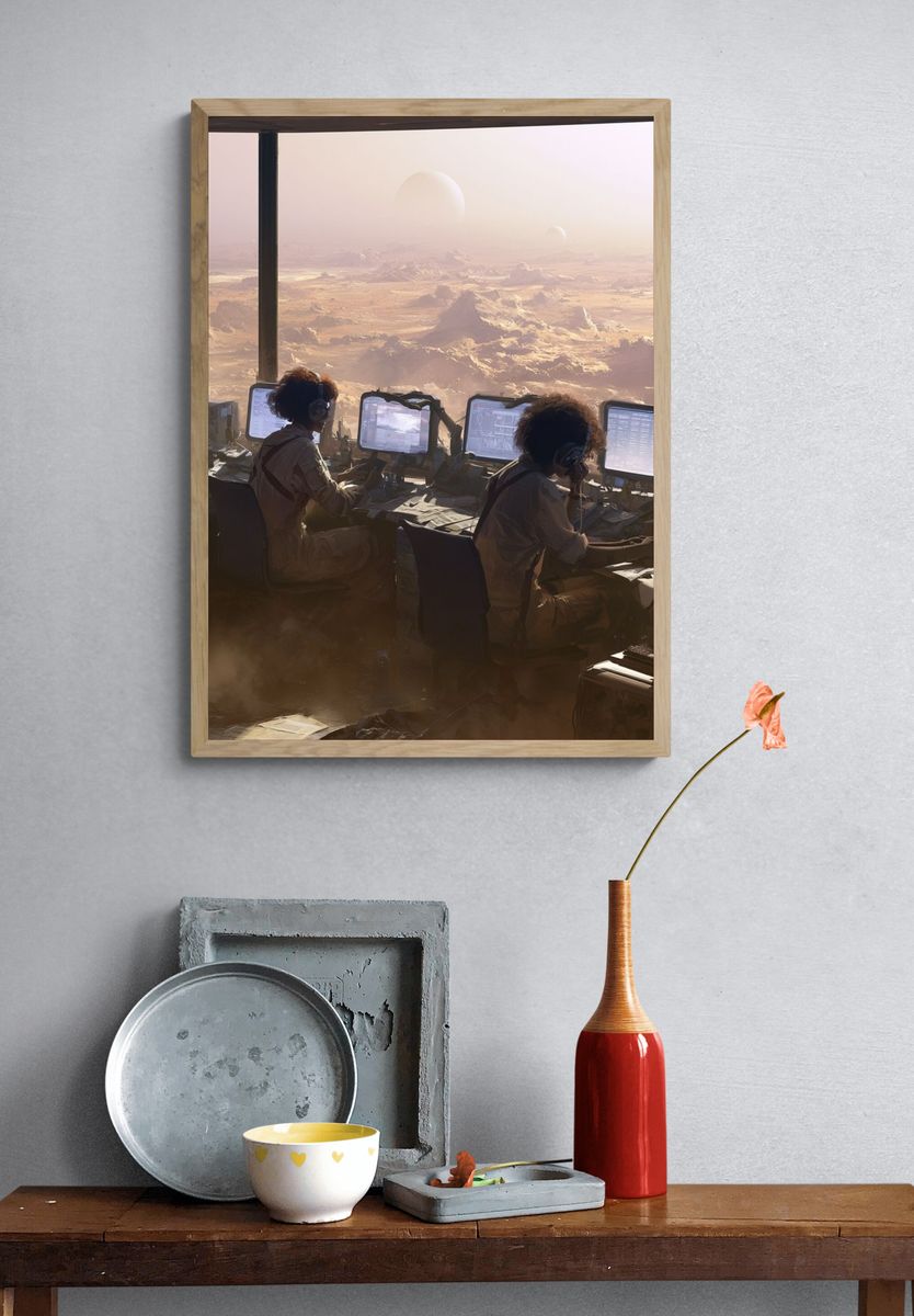 Mars Command Center Sci-Fi Poster. — room view 3