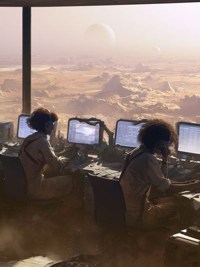 Mars Command Center Sci-Fi Poster. poster