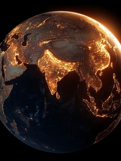 Glowing Earth at Night Poster.