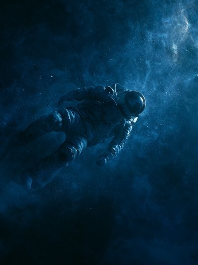 Floating Astronaut Space Print. poster