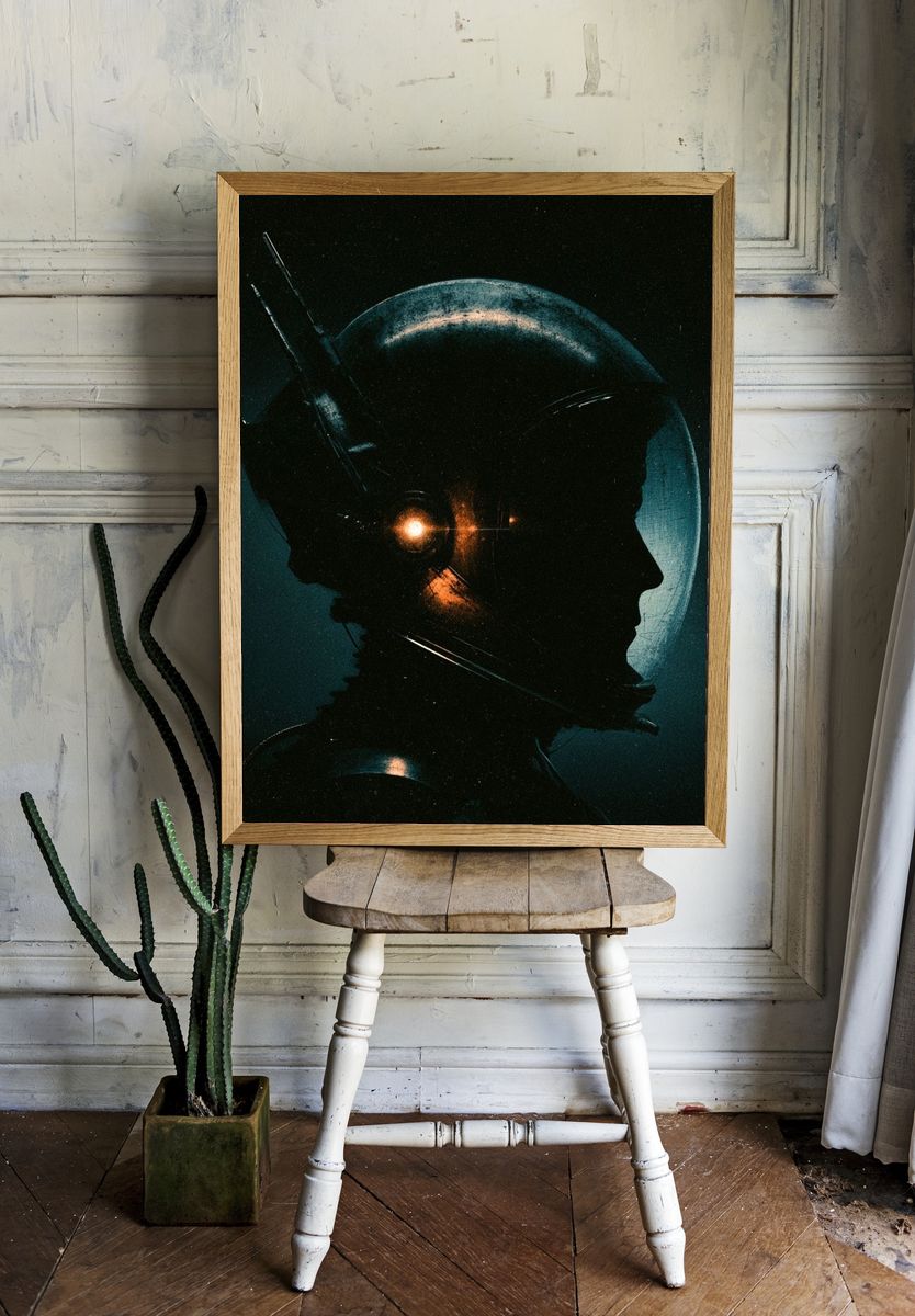 Astronaut Silhouette Sci-Fi Print. — room view 1