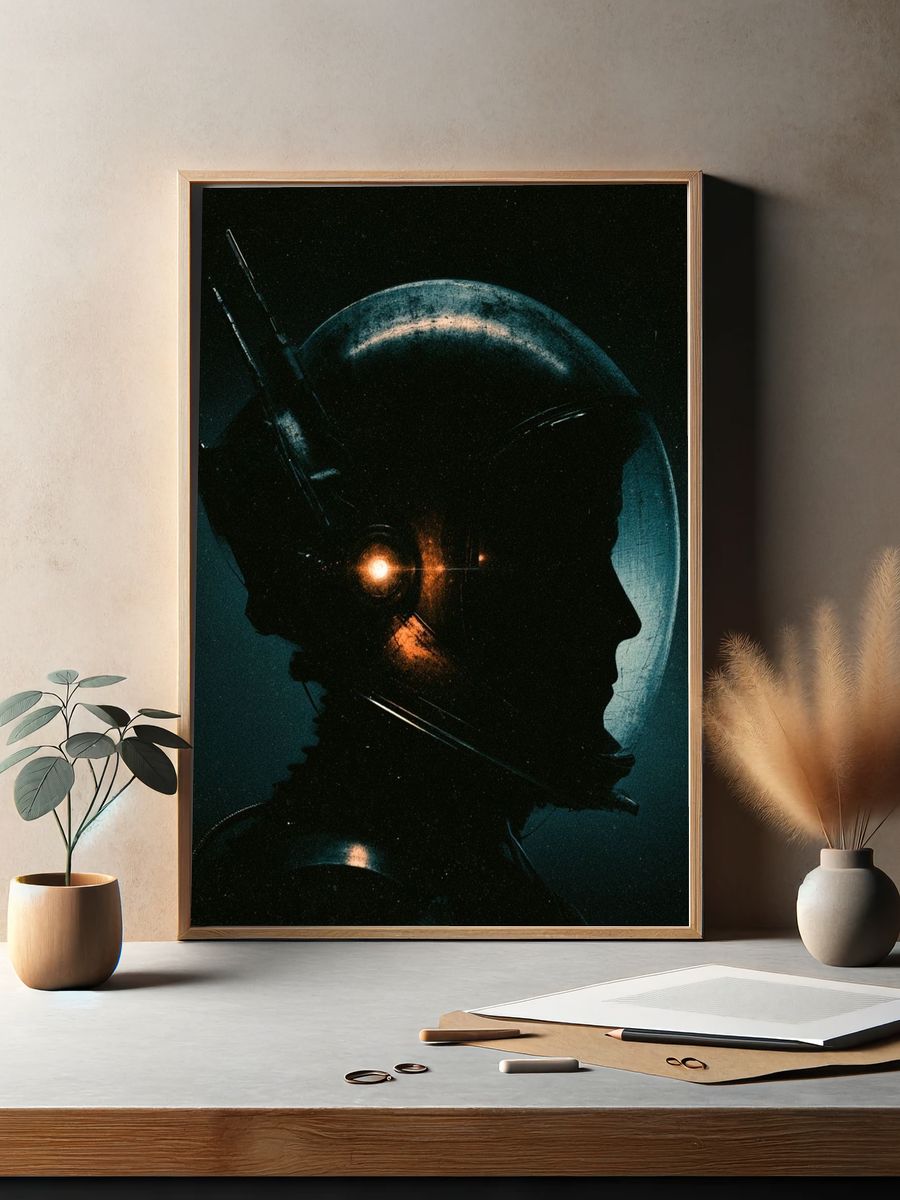 Astronaut Silhouette Sci-Fi Print. — room view 2