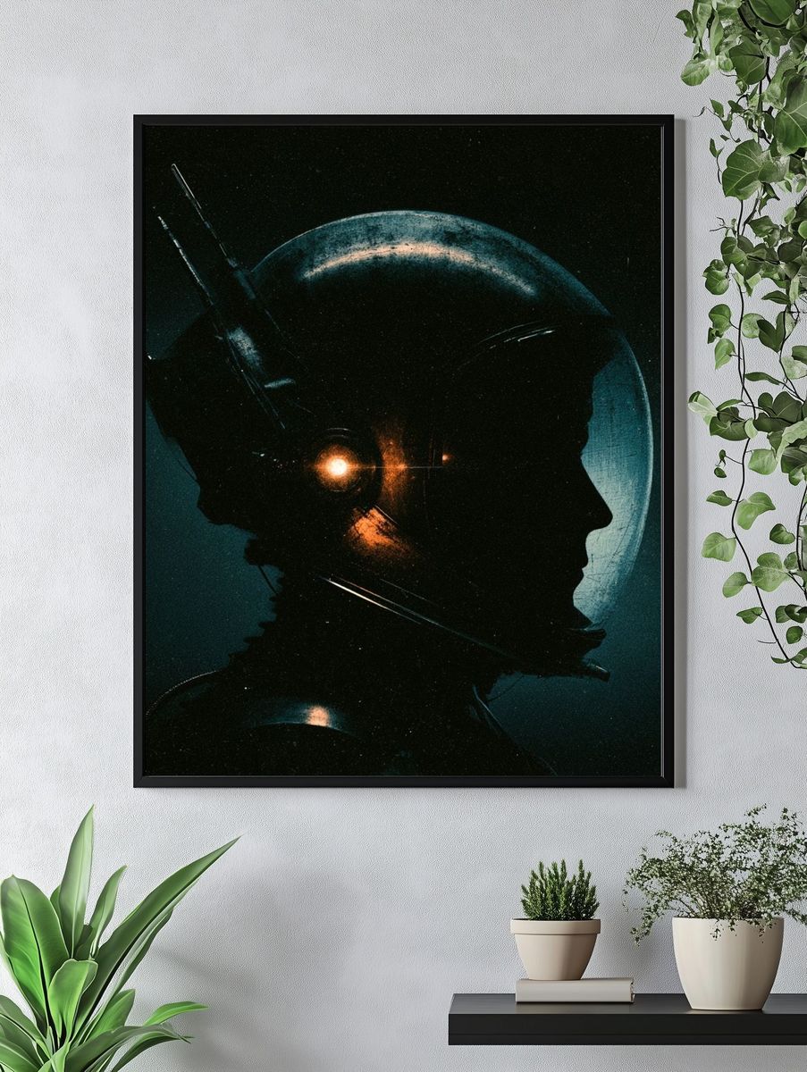 Astronaut Silhouette Sci-Fi Print. — room view 4